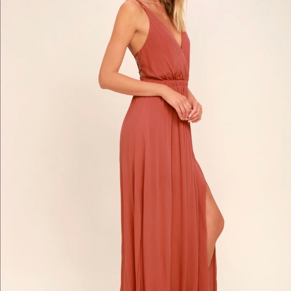 Lost in Paradise Rusty Rose Maxi Dress - Picture 2 of 6